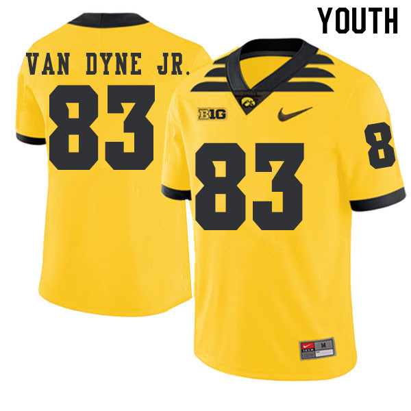 2019 Youth #83 Yale Van Dyne Jr. Iowa Hawkeyes College Football Alternate Jerseys Sale-Gold - Click Image to Close